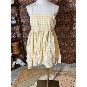 Rose & Remington In Loom Yellow Gingham Tie Back Sundress Summer Dress